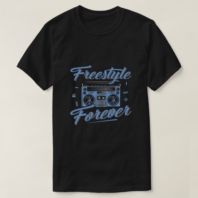 Camiseta Freestyle Forever Music Boom Box Radio Love Music  (Diseño del anverso)