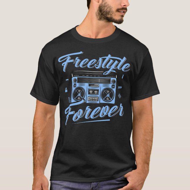 Camiseta Freestyle Forever Music Boom Box Radio Love Music (Anverso)