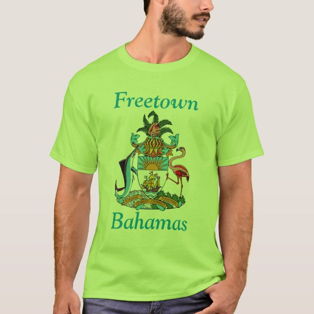 Camiseta Freetown, Bahamas con escudo de armas (Eleuthera) (Anverso)