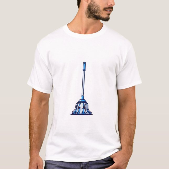 Camiseta Fregona Azul Sonriente (Anverso)