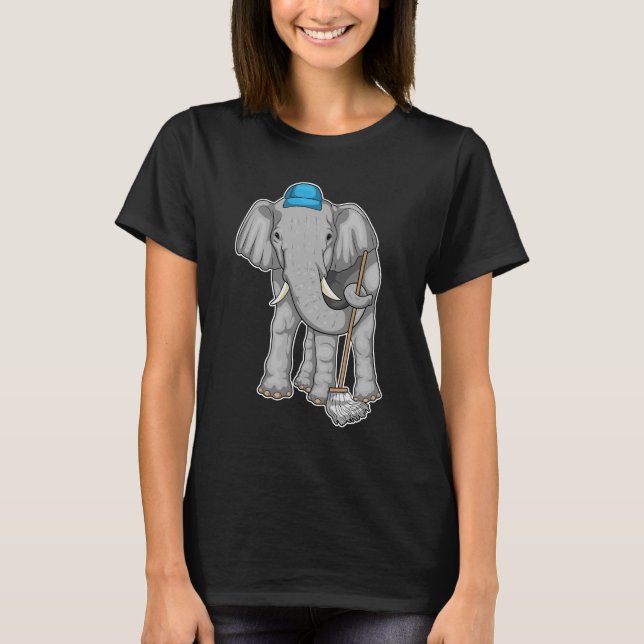 Camiseta Fregona limpiadora de elefantes (Anverso)