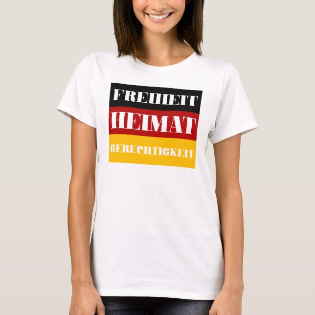 Camiseta Freiheit Heimat Gerechtigkeit - Patriota alemán (Anverso)