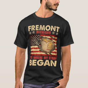 Camiseta Fremont Michigan Bandera Estadounidense 4 De Julio