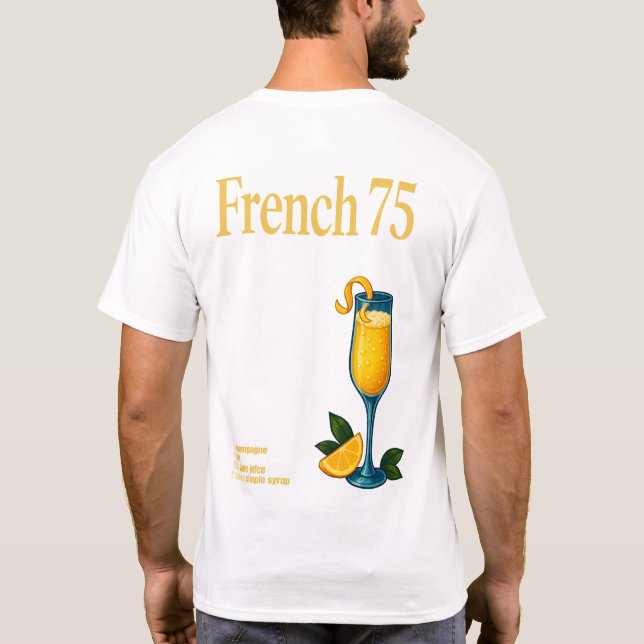 Camiseta French 75 T-Shirt – Elegant Champagne & Gin Drink (Reverso)