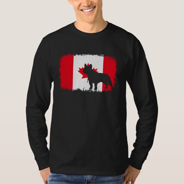 Camiseta French bull dog Canada Canadian flag frenchies bul (Anverso)