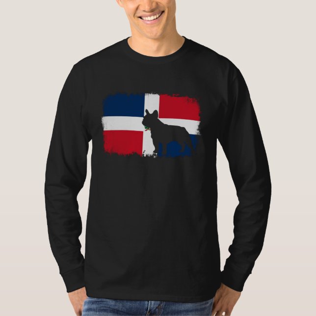 Camiseta French bull dog Dominican Republic flag frenchies  (Anverso)