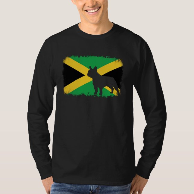 Camiseta French bull dog Jamaica Jamaican flag frenchies bu (Anverso)