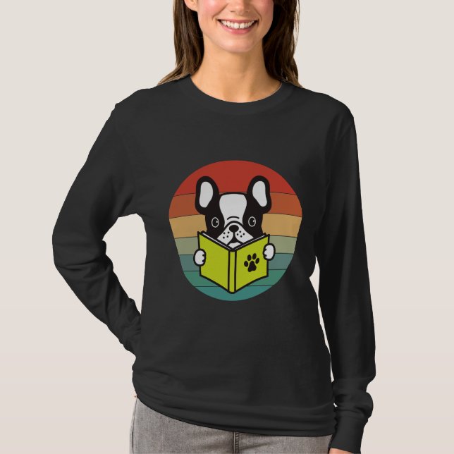 Camiseta French Bulldog Book Reading (Anverso)