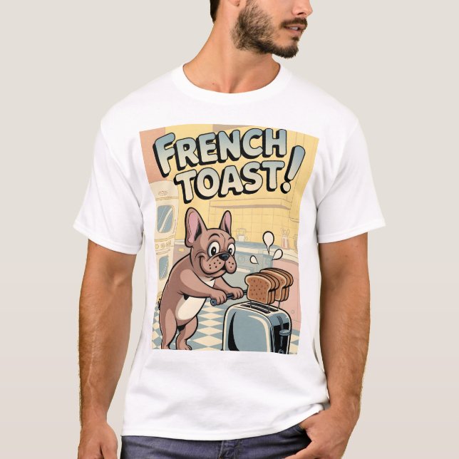 Camiseta French Bulldog Breakfast Cartoon Art (Anverso)