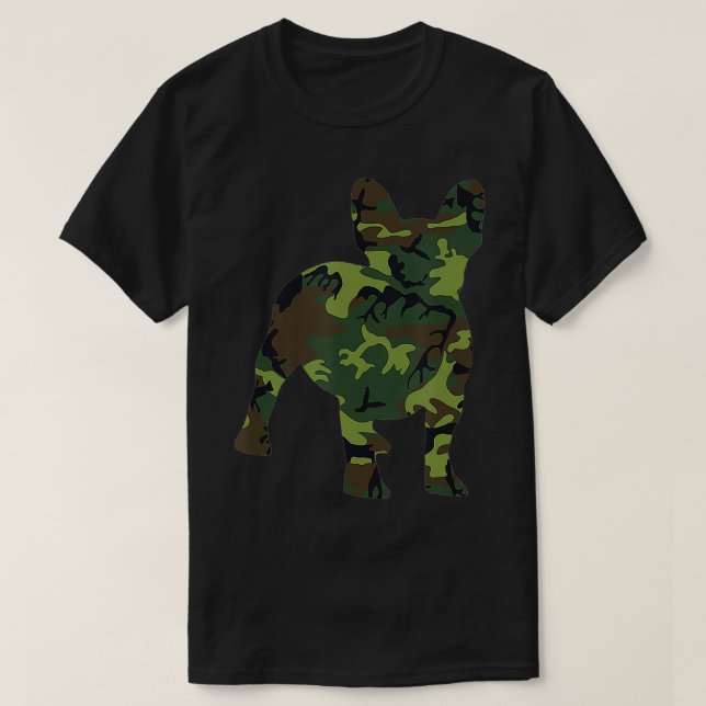 Camiseta French Bulldog Camoue Dog Camo Frenchie Owner Mili (Diseño del anverso)