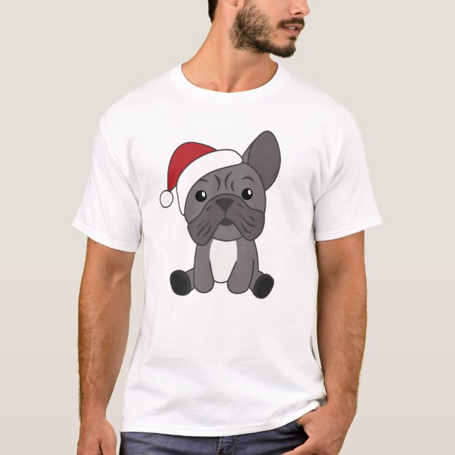 Camiseta French Bulldog Christmas Snow Winter Animals (Anverso)