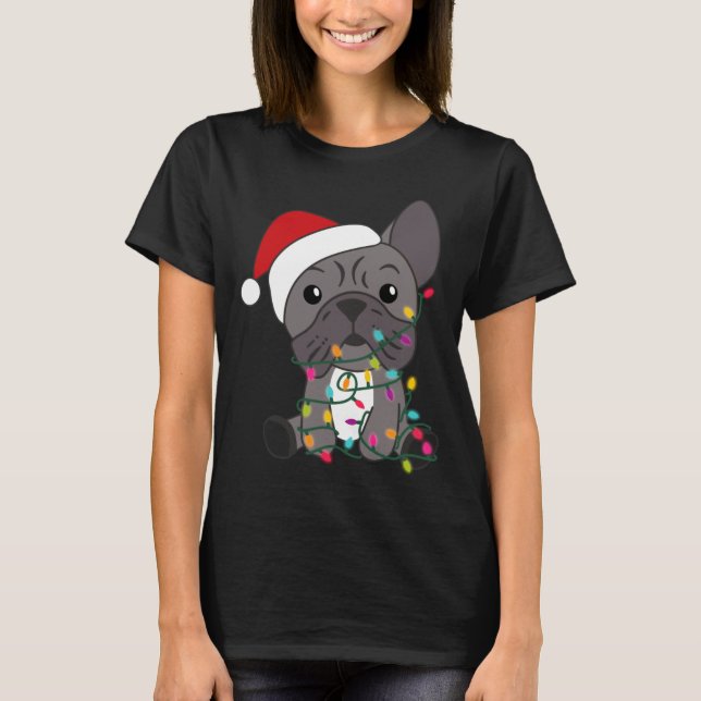 Camiseta French Bulldog Christmas Snow Winter Animals  (Anverso)