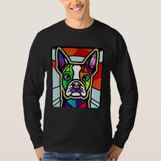 Camiseta French Bulldog - Colorful Stained Glass Pop Art_7