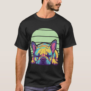 Camiseta french bulldog colorido durmiendo
