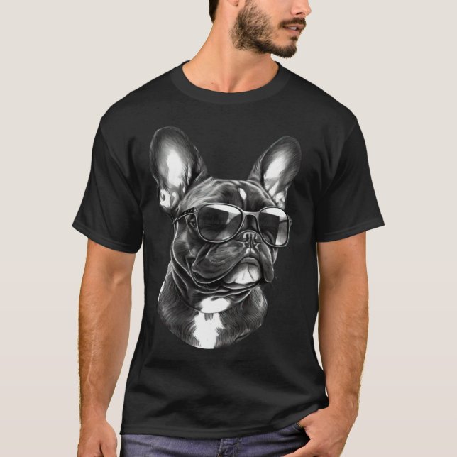 Camiseta French Bulldog Cute Frenchie Wearing Sunglasses (Anverso)
