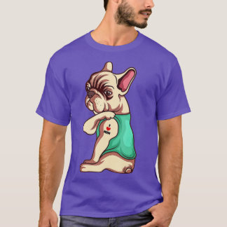 Camiseta French Bulldog Dog I Love Mom Tattoo Lover funny G
