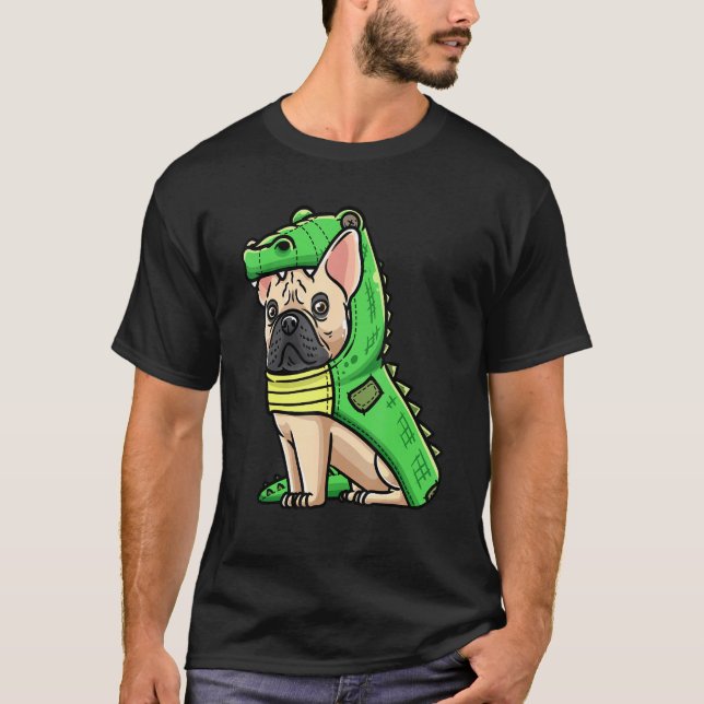 Camiseta French Bulldog Dog In Crocodile Costume (Anverso)