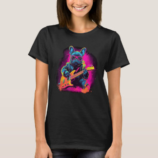 Camiseta French Bulldog Electric Guitar Rock Music 3