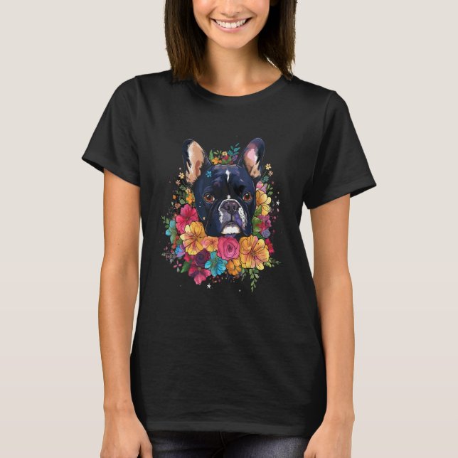 Camiseta French Bulldog Flower Bouquet (Anverso)