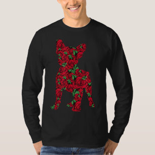 Camiseta French Bulldog Flower Floral Dog Silhouette