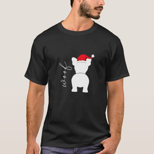 Camiseta French Bulldog Frenchie Dog Christmas Santa Claus  (Anverso)