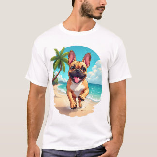 Camiseta French Bulldog on a Beach
