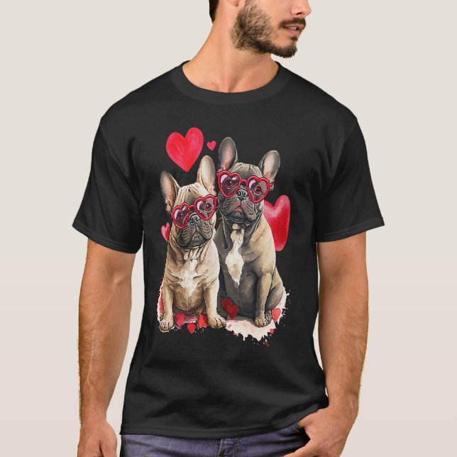Camiseta French Bulldog Puppy Valentine French Bulldog  For (Anverso)