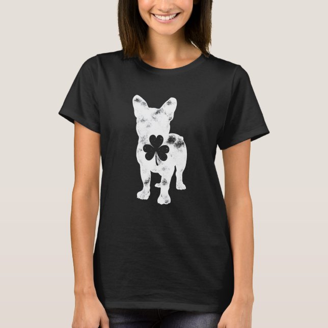 Camiseta French Bulldog St Patricks Day Men Women Shamrock  (Anverso)