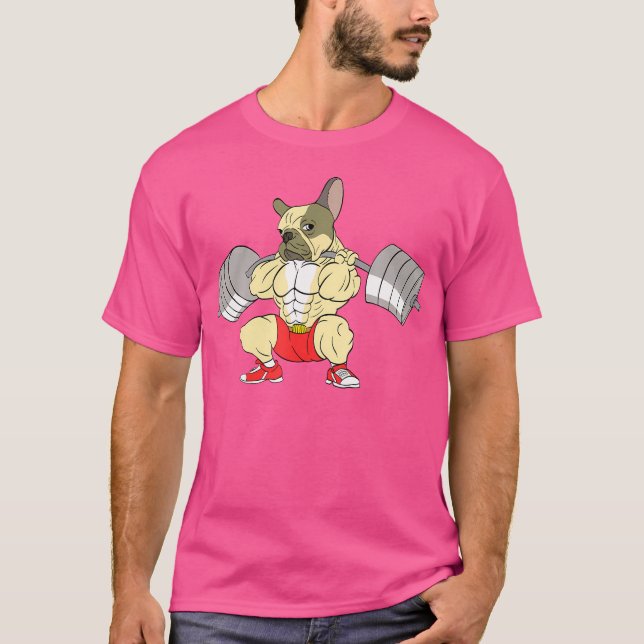 Camiseta French Bulldog Weightlifting Funny Deadlift (Anverso)
