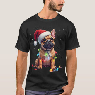 Camiseta French Bulldog Xmas Lighting Santa French Bulldog 