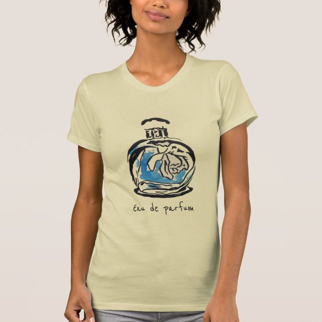 Camiseta French de perfume azul frenético (Anverso)