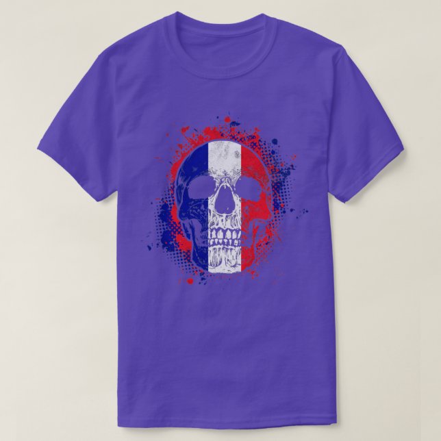 Camiseta French Flag Skull (Diseño del anverso)