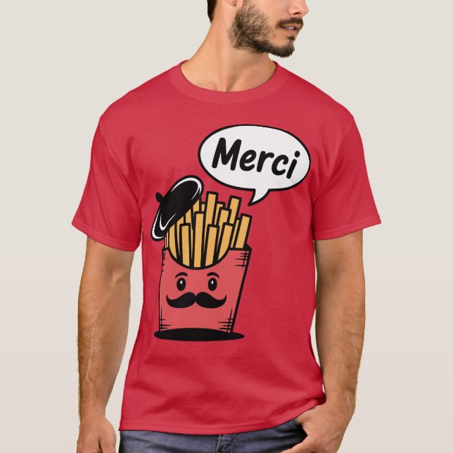 Camiseta French Fries Saying Merci (Anverso)