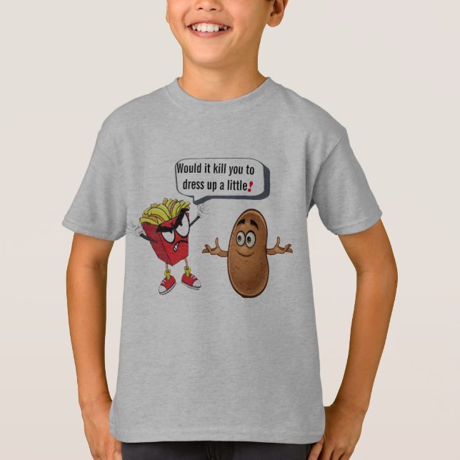 Camiseta French Fries Telling Raw Potato Dress-up Kid Funny (Anverso)