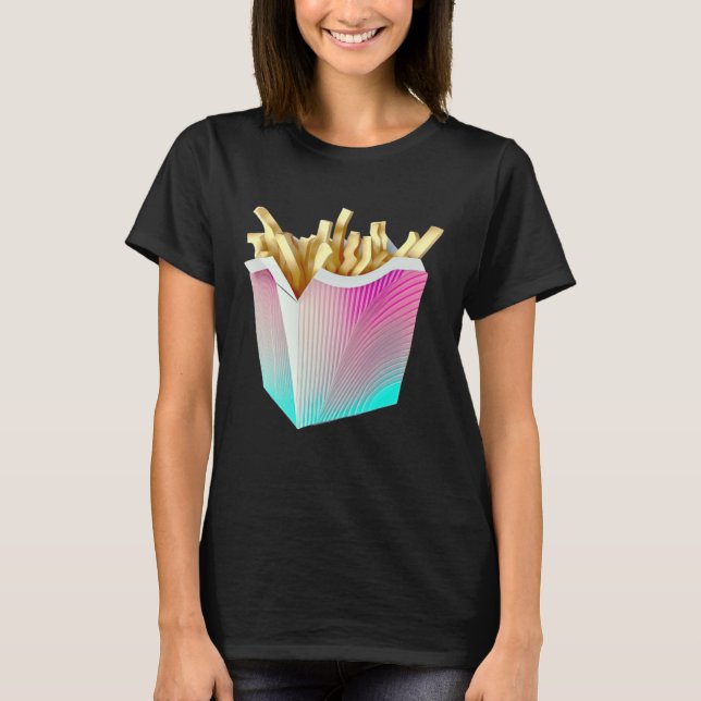 Camiseta French Fries Vaporwave Retrowave Aesthetic (Anverso)