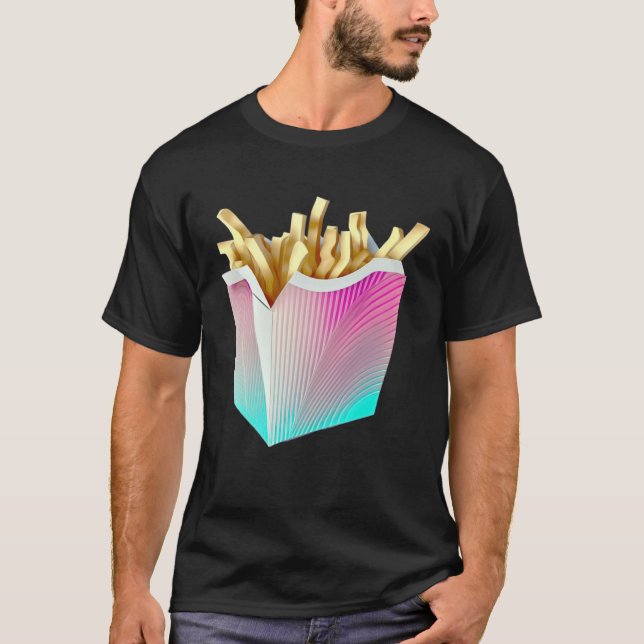 Camiseta French Fries Vaporwave Retrowave Aesthetic (Anverso)