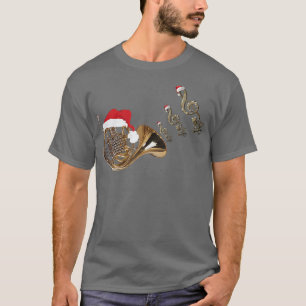 Camiseta French horn Music  Santa Hat Christmas Musical App