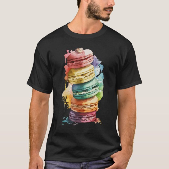 Camiseta French Macarons Cookies Dessert Pastel Floral Maca (Anverso)