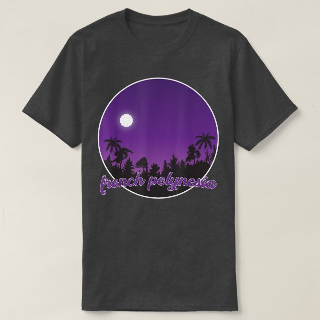 Camiseta french polynesia By night with Palms  (Diseño del anverso)