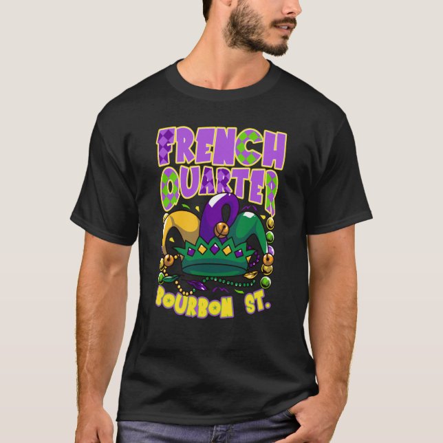 Camiseta French Quarter Bourbon Street New Orleans LA Mardi (Anverso)