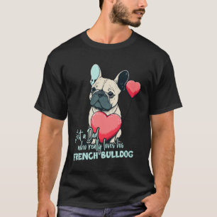 Camiseta Frenchblldog con papá de globo de corazón que ama 