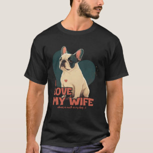 Camiseta Frenchbulldog con decoración de corazón San Valent