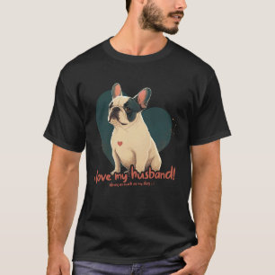 Camiseta Frenchbulldog con decoración de corazón San Valent