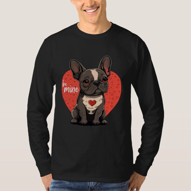 Camiseta Frenchbulldog with Heartdecoration  Valentinesday (Anverso)