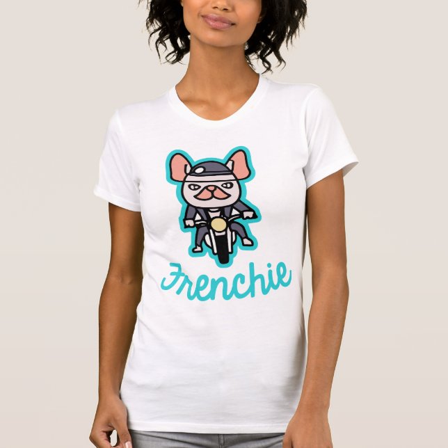 Camiseta Frenchie Biker Motocicleta Dueño de Perro Frenchie (Anverso)