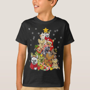Camiseta Frenchie Christmas Tree ilumina un regalo divertid