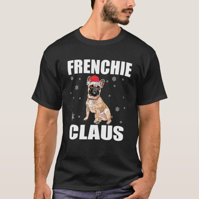 Camiseta Frenchie Claus Cute Santa Dog Navidades Holiday Co (Anverso)
