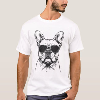 Camiseta Frenchie con gafas de sol 