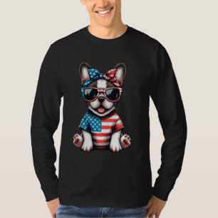 Camiseta Frenchie Dog USA Patriotic Tee Cuarto de Julio Hom
