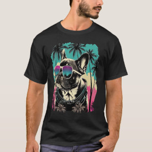 Camiseta Frenchie en el Bulldog Paradise Retro en Palm Suns